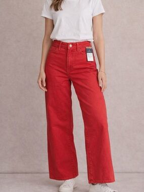 Universal Thread Red Wide Leg Jeans High Rise Size 2 regular NWT